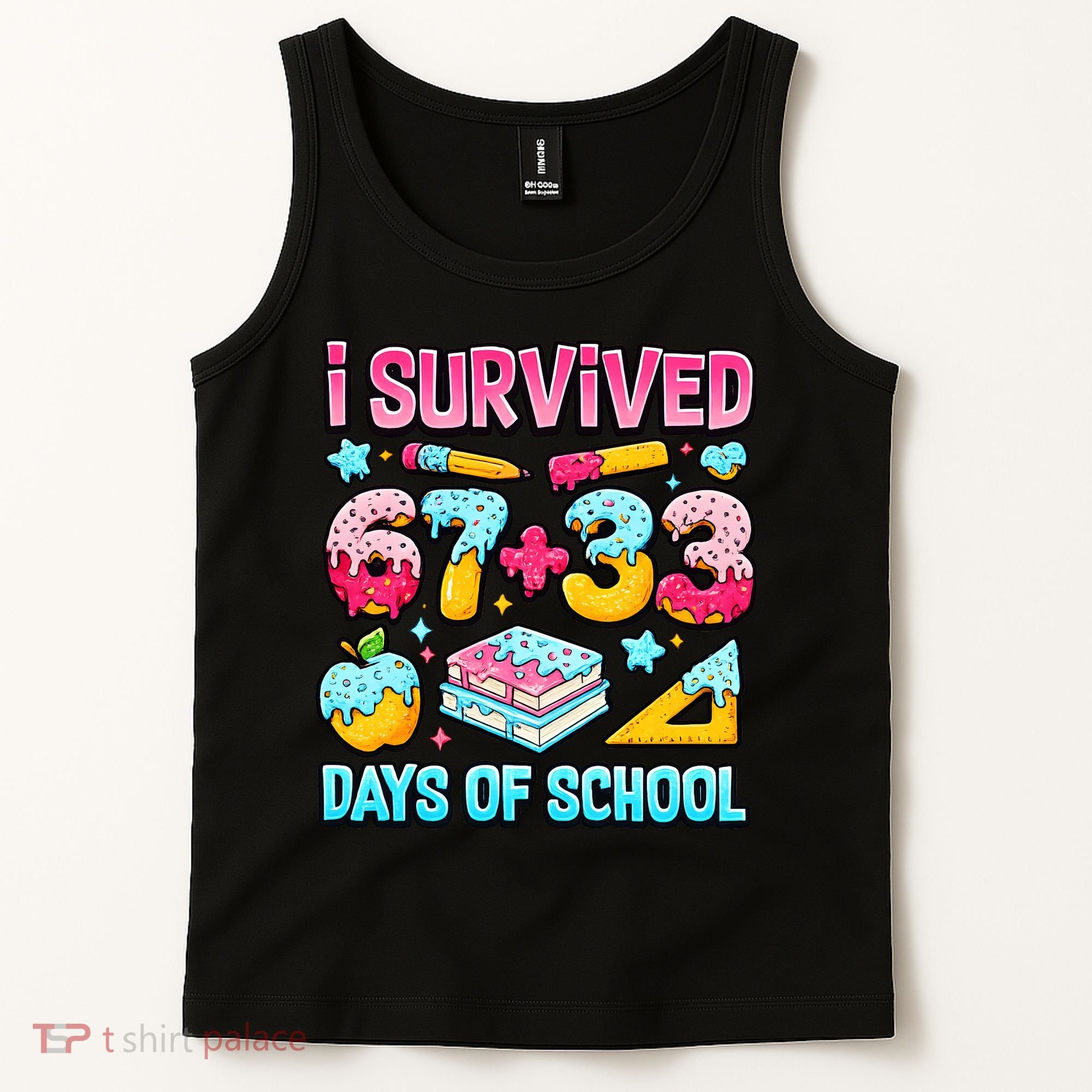I Survived 67 33 Days Of School 100 Day 6-7 Meme Tank Top