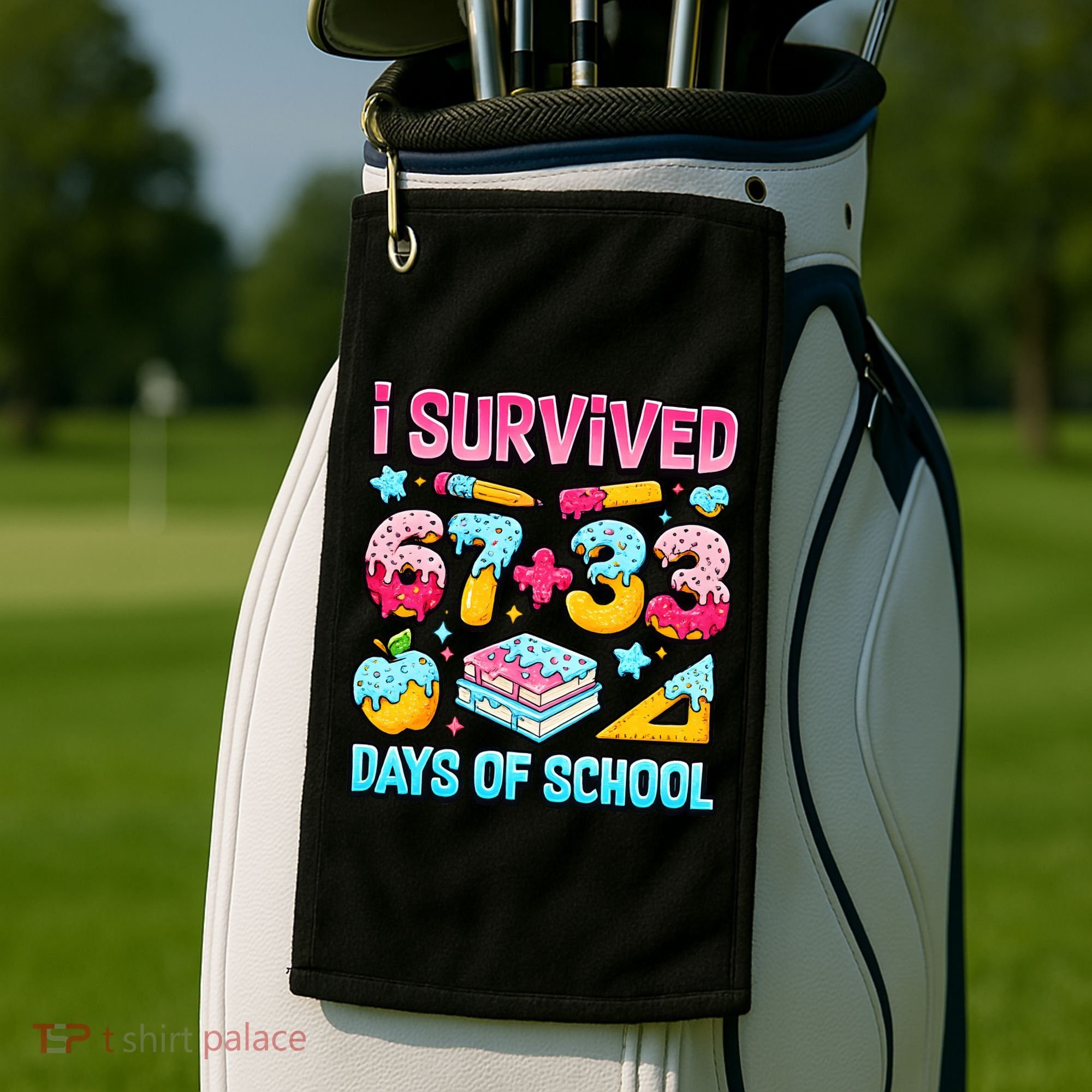 I Survived 67 33 Days Of School 100 Day 6-7 Meme Golf Towel