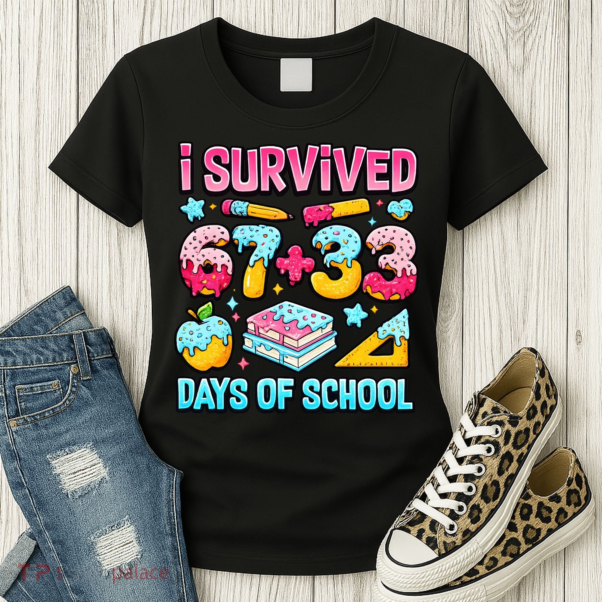 I Survived 67 33 Days Of School 100 Day 6-7 Meme Women's T-Shirt