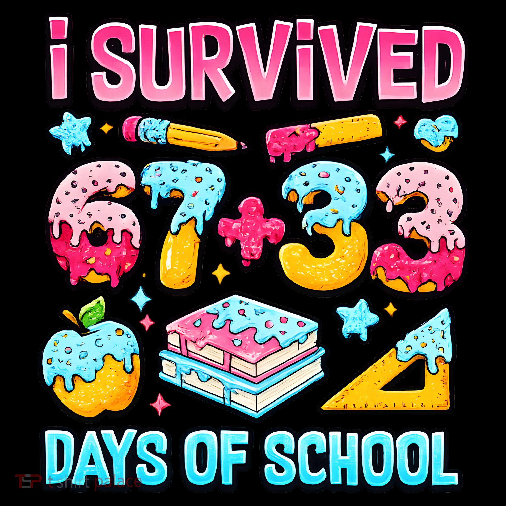 I Survived 67 33 Days Of School 100 Day 6-7 Meme Women's T-Shirt