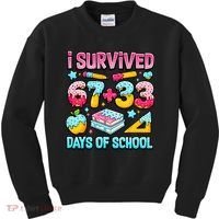 I Survived 67 33 Days Of School 100 Day 6-7 Meme Kids Sweatshirt thumb 0