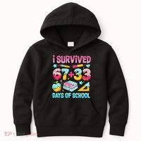 I Survived 67 33 Days Of School 100 Day 6-7 Meme Kids Hoodie thumb 0
