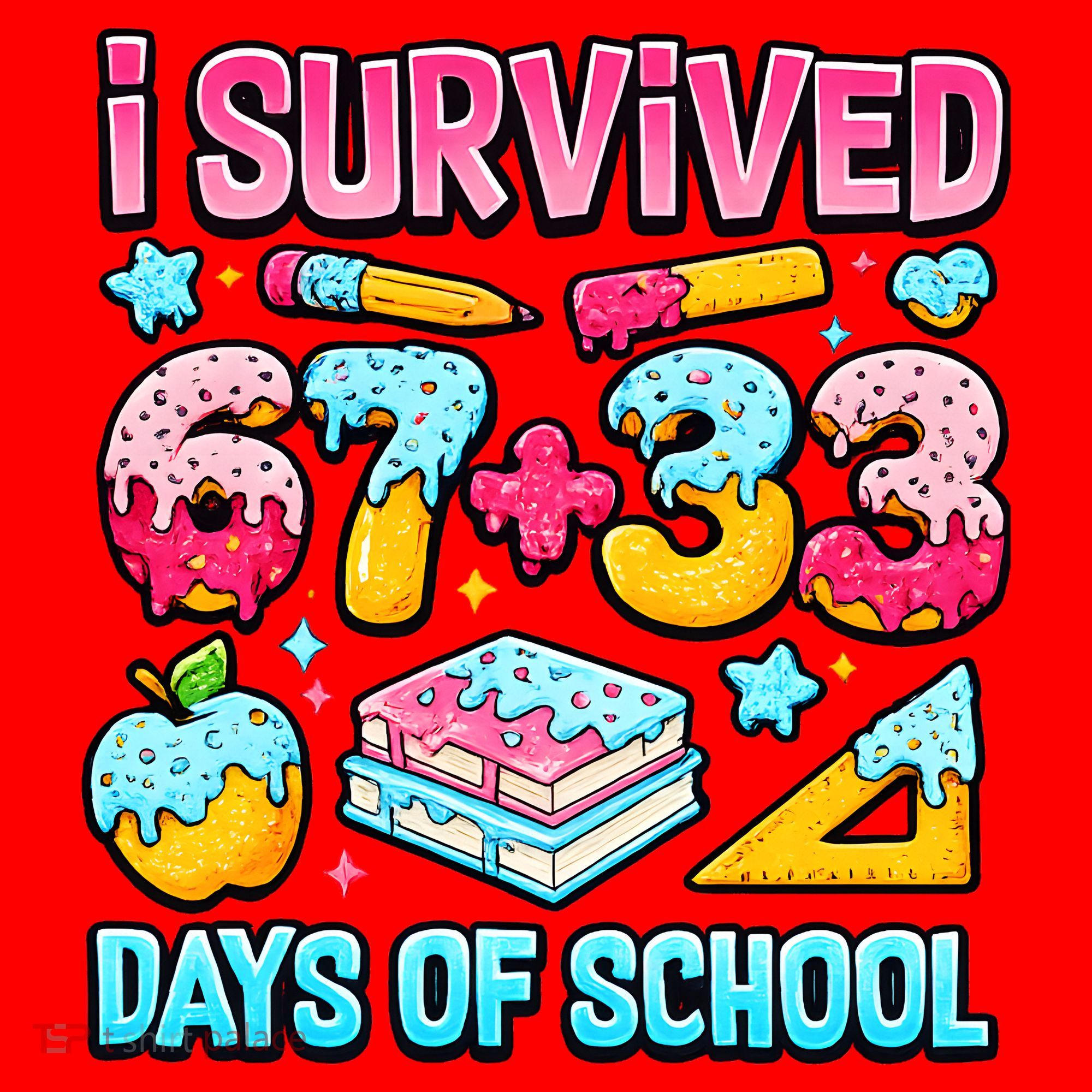 I Survived 67 33 Days Of School 100 Day 6-7 Meme Santa Hat