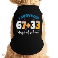 I Survived 67 33 Days Of School For Teacher Students 100th Day Doggie Tank thumb 0
