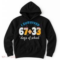I Survived 67 33 Days Of School For Teacher Students 100th Day Hoodie thumb 0