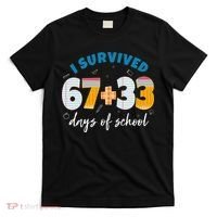 I Survived 67 33 Days Of School For Teacher Students 100th Day T-Shirt thumb 0