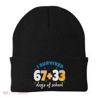 I Survived 67 33 Days Of School For Teacher Students 100th Day Beanie thumb 0