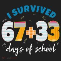 I Survived 67 33 Days Of School For Teacher Students 100th Day Beanie thumb 2
