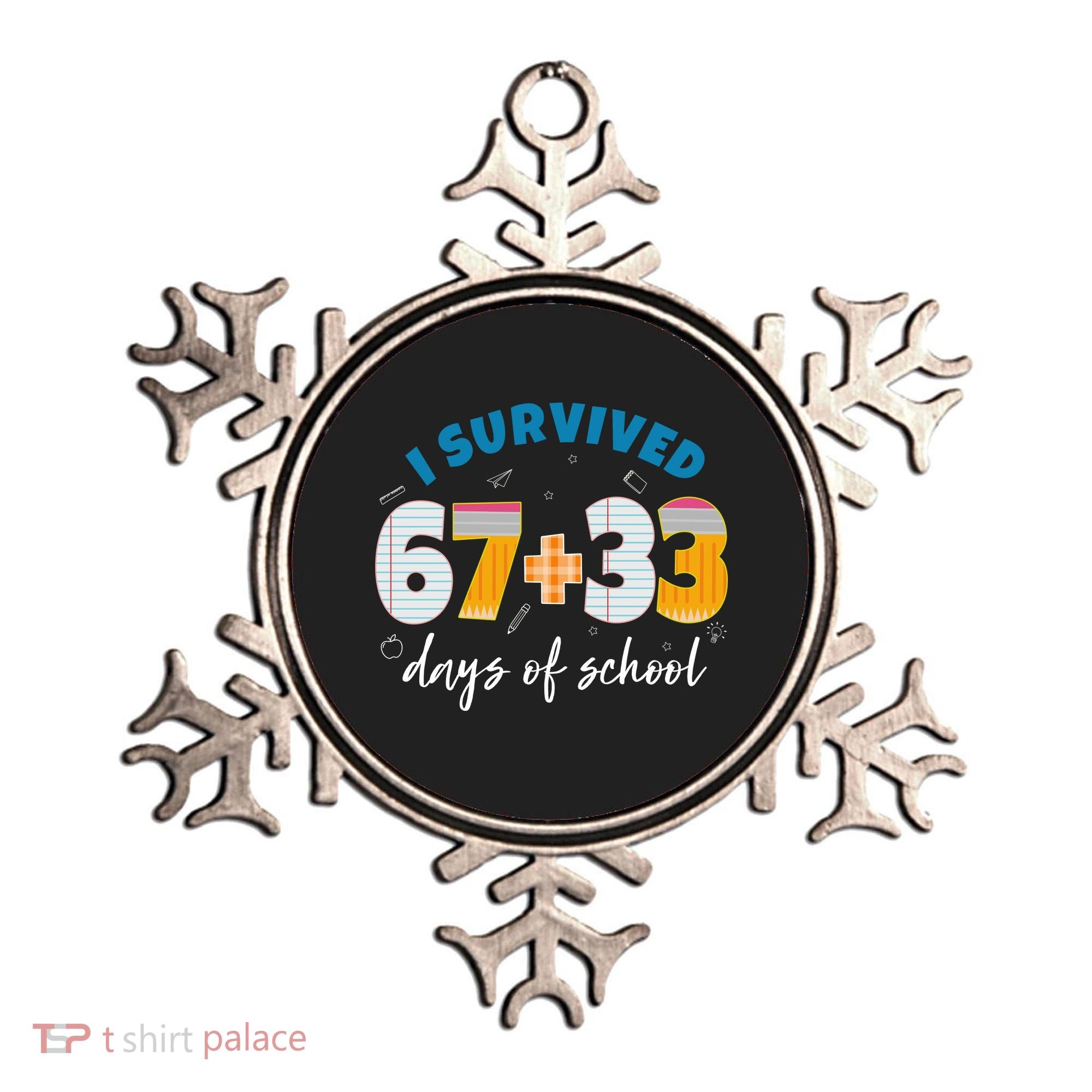 I Survived 67 33 Days Of School For Teacher Students 100th Day Ornament