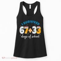 I Survived 67 33 Days Of School For Teacher Students 100th Day Women's Tank Top thumb 0