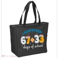 I Survived 67 33 Days Of School For Teacher Students 100th Day Tote Bag thumb 2