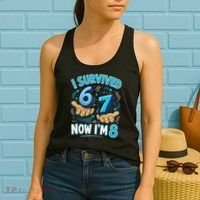 I Survived 6 7 Now I'm 8 8th Birthday 67 Meme Women's Tank Top thumb 2