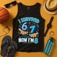 I Survived 6 7 Now I'm 8 8th Birthday 67 Meme Tank Top thumb 4
