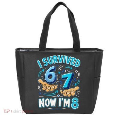 I Survived 6 7 Now I'm 8 8th Birthday 67 Meme Tote Bag