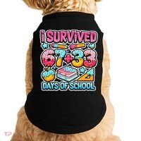 I Survived 67 33 Days Of School 100 Days Of School 6-7 Meme Doggie Tank thumb 0