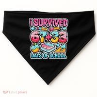 I Survived 67 33 Days Of School 100 Days Of School 6-7 Meme USA-Made Doggie Bandana thumb 0