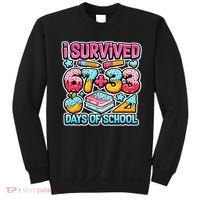 I Survived 67 33 Days Of School 100 Days Of School 6-7 Meme Sweatshirt thumb 0