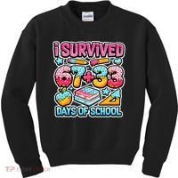 I Survived 67 33 Days Of School 100 Days Of School 6-7 Meme Kids Sweatshirt thumb 0