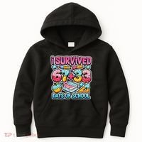 I Survived 67 33 Days Of School 100 Days Of School 6-7 Meme Kids Hoodie thumb 0