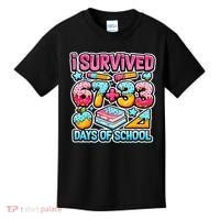 I Survived 67 33 Days Of School 100 Days Of School 6-7 Meme Kids T-Shirt thumb 0