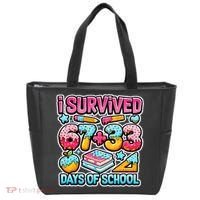 I Survived 67 33 Days Of School 100 Days Of School 6-7 Meme Tote Bag thumb 0