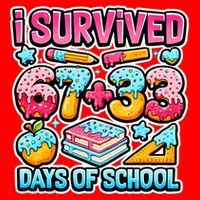 I Survived 67 33 Days Of School 100 Days Of School 6-7 Meme Santa Hat thumb 1