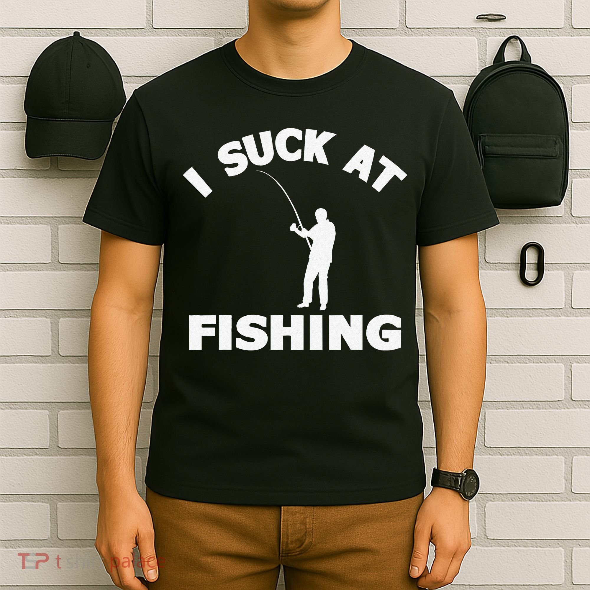 I Suck At Fishing Funny Fishermen Meme Fisher Lover T-Shirt