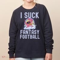 I SUCK AT FANTASY FOOTBALL TREX RAINBOW LOSER Women's Sweatshirt thumb 0