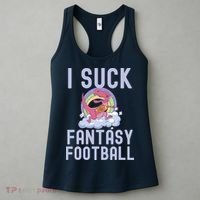 I SUCK AT FANTASY FOOTBALL TREX RAINBOW LOSER Women's Tank Top thumb 3
