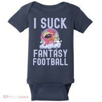 I SUCK AT FANTASY FOOTBALL TREX RAINBOW LOSER Baby Bodysuit thumb 0