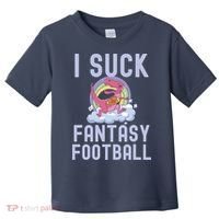 I SUCK AT FANTASY FOOTBALL TREX RAINBOW LOSER Toddler T-Shirt thumb 0