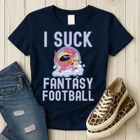 I SUCK AT FANTASY FOOTBALL TREX RAINBOW LOSER Women's T-Shirt thumb 3
