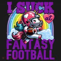 I Suck At Fantasy Football Unicorn Rainbow Loser Women's Tank Top thumb 5