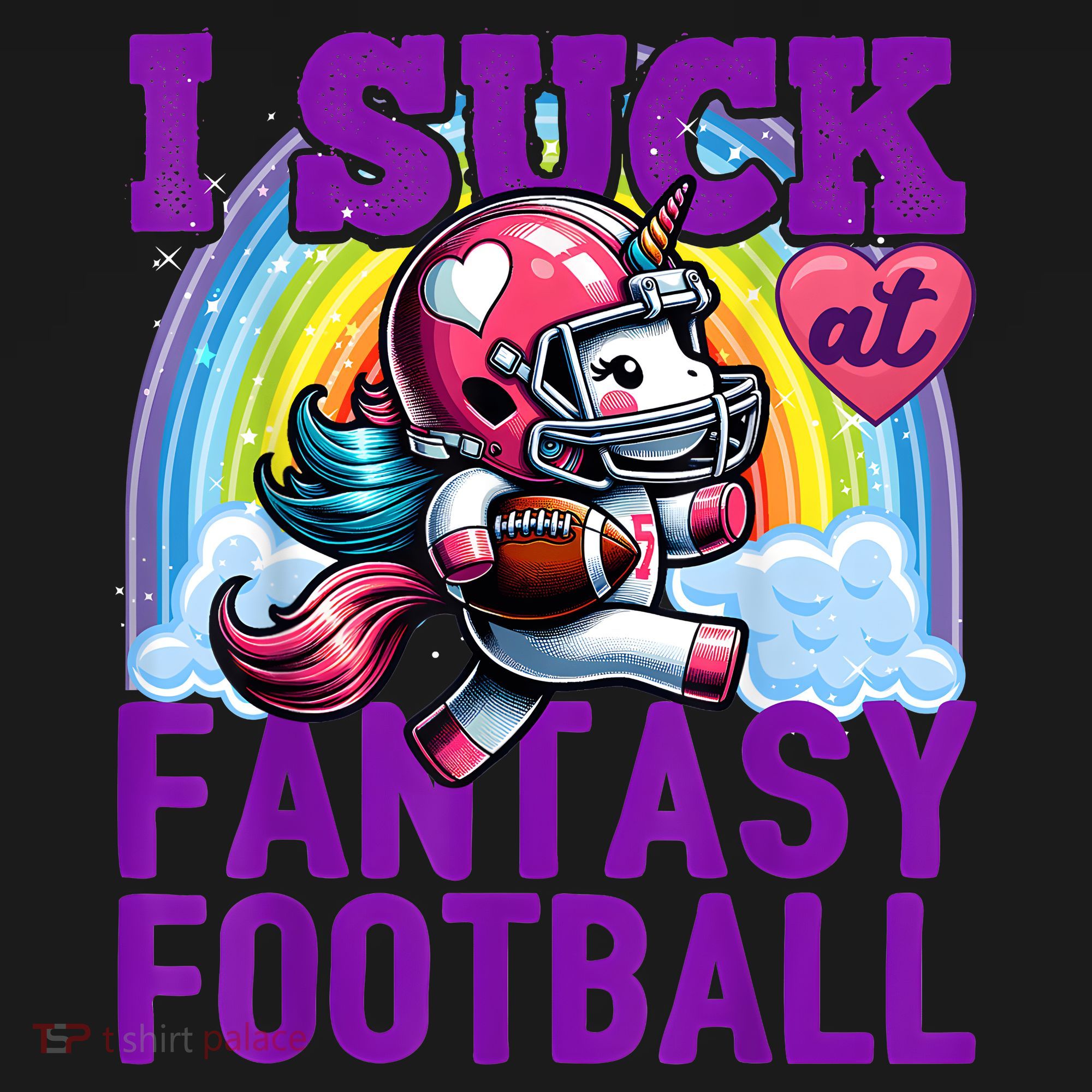 I Suck At Fantasy Football Unicorn Rainbow Loser Women's Tank Top