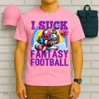I Suck At Fantasy Football Unicorn Rainbow Loser T-Shirt thumb 6