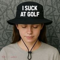 I Suck At Golf Sarcastic Loser Golfers Friend Funny Golfing Bucket Hat thumb 3