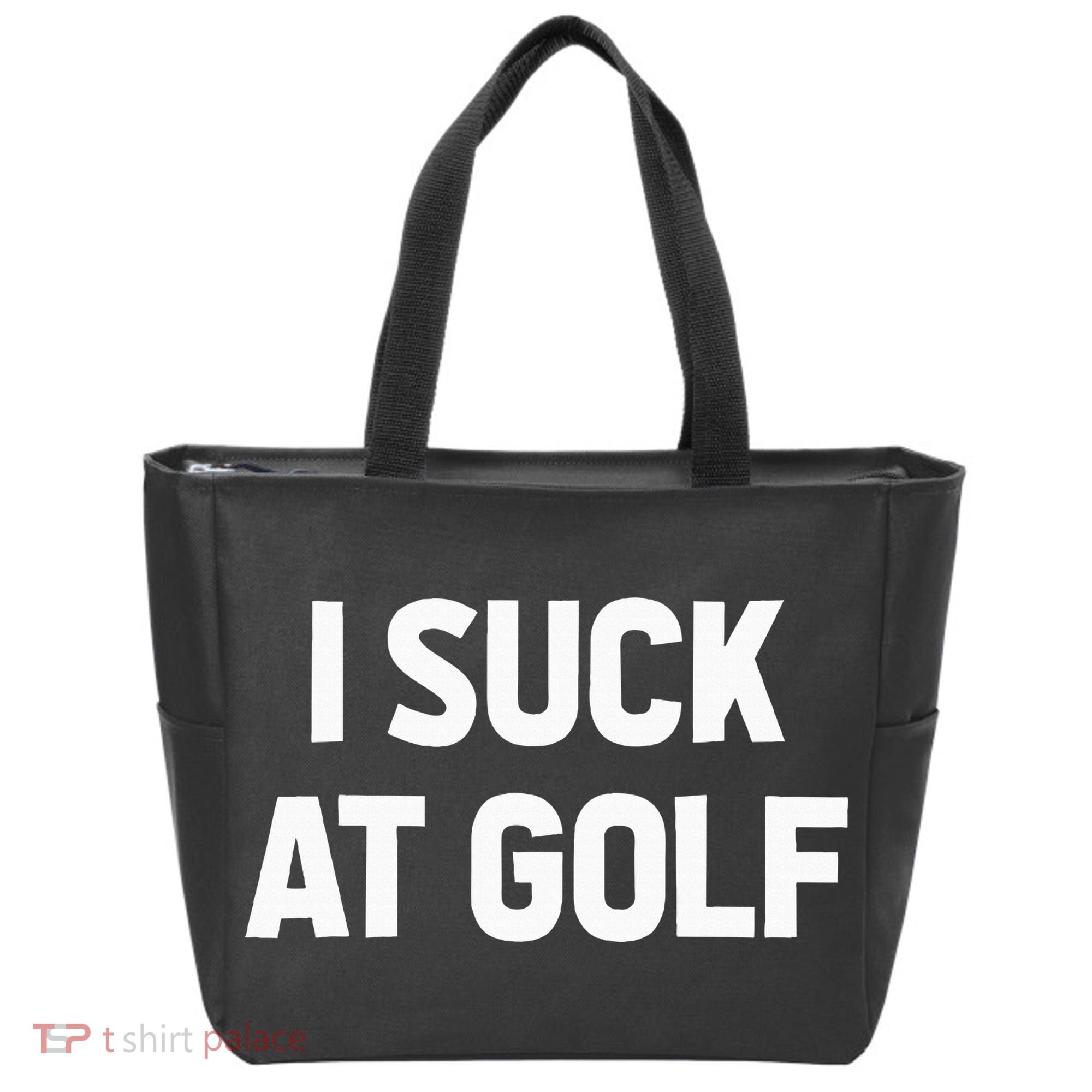 I Suck At Golf Sarcastic Loser Golfers Friend Funny Golfing Tote Bag