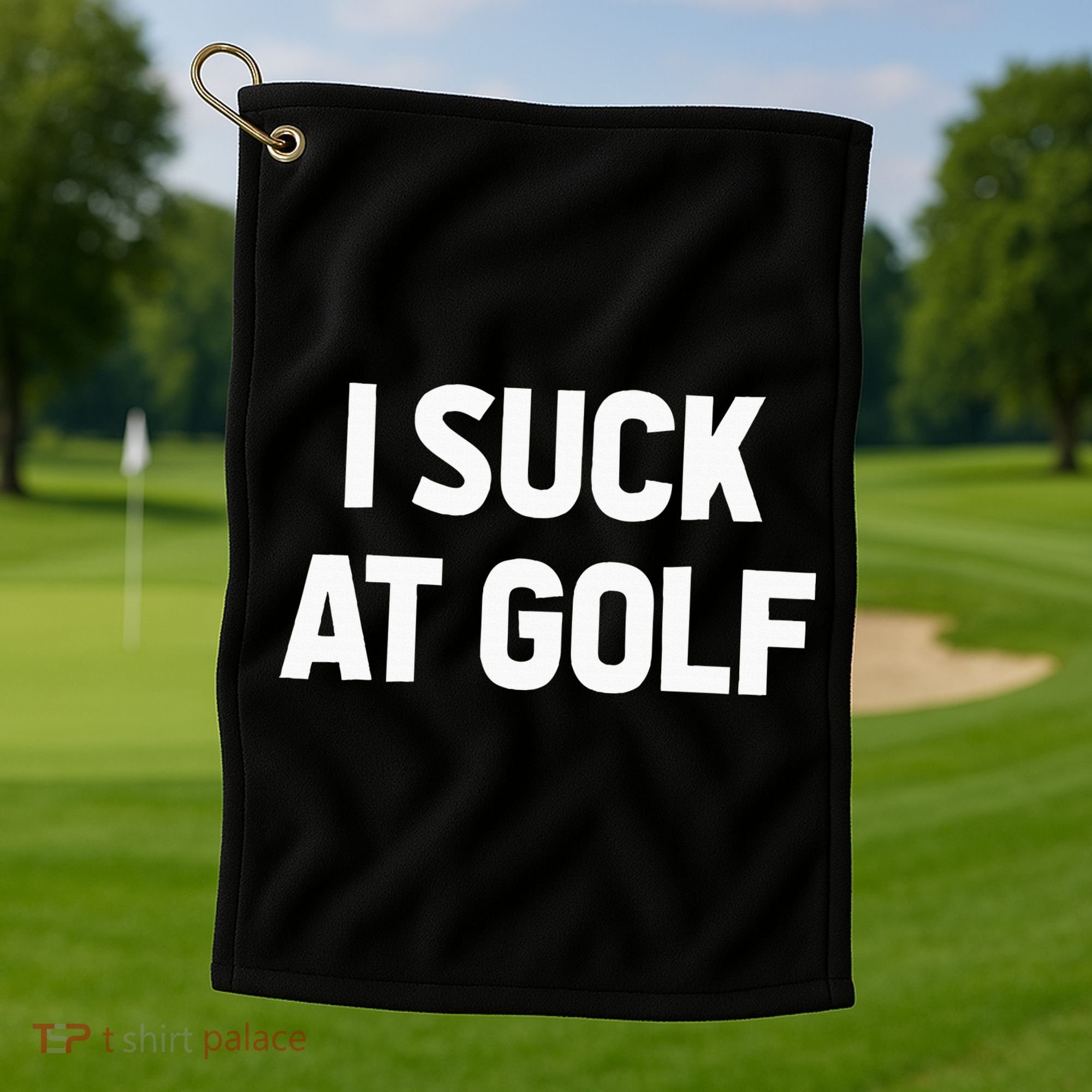 I Suck At Golf Sarcastic Loser Golfers Friend Funny Golfing Golf Towel