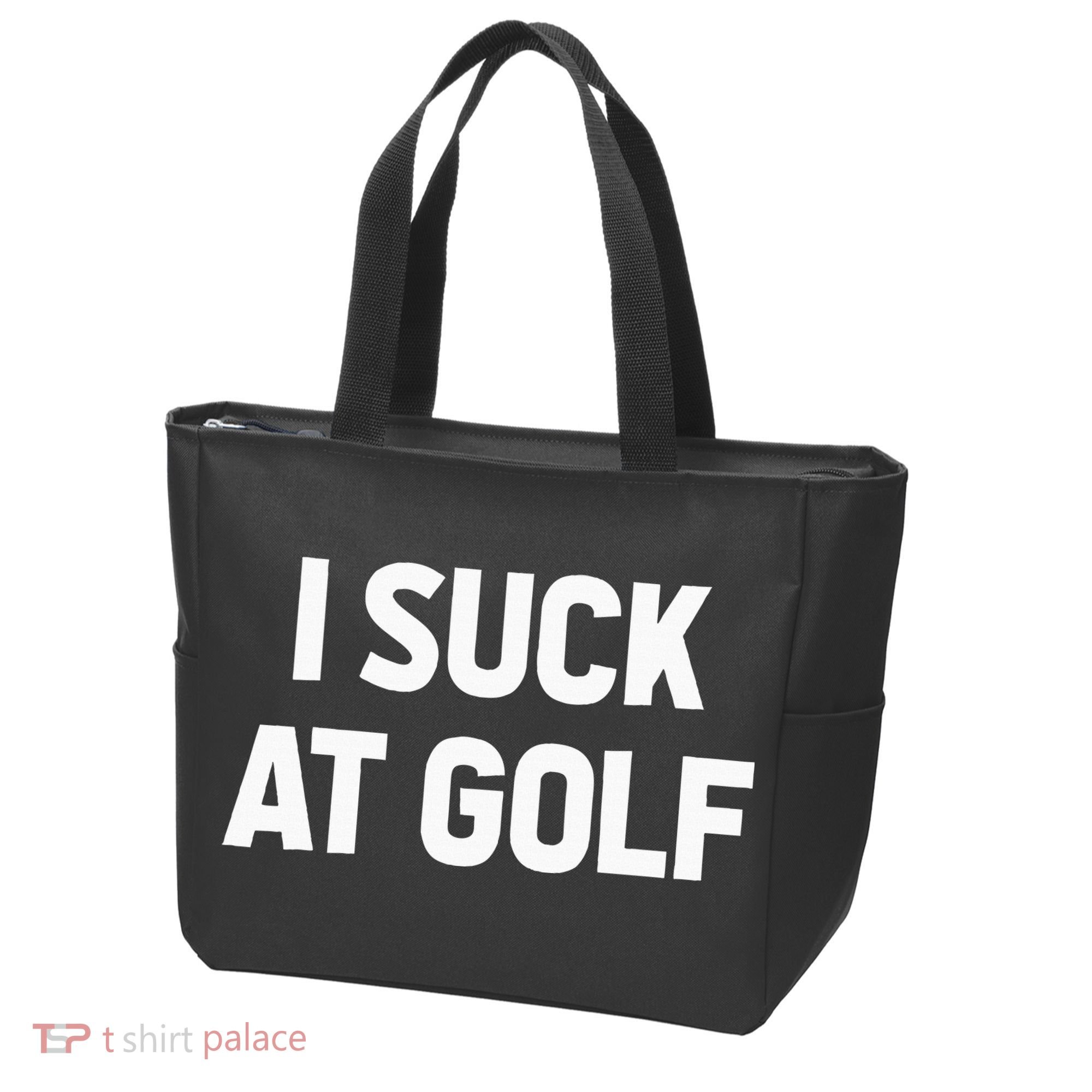 I Suck At Golf Sarcastic Loser Golfers Friend Funny Golfing Tote Bag