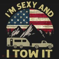 Im Sexy And I Tow It American Flag Caravan Camping American T-Shirt thumb 7