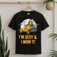 I'm Sexy and I Mow It Funny Ride On Lawn Mower Landscaping T-Shirt thumb 2