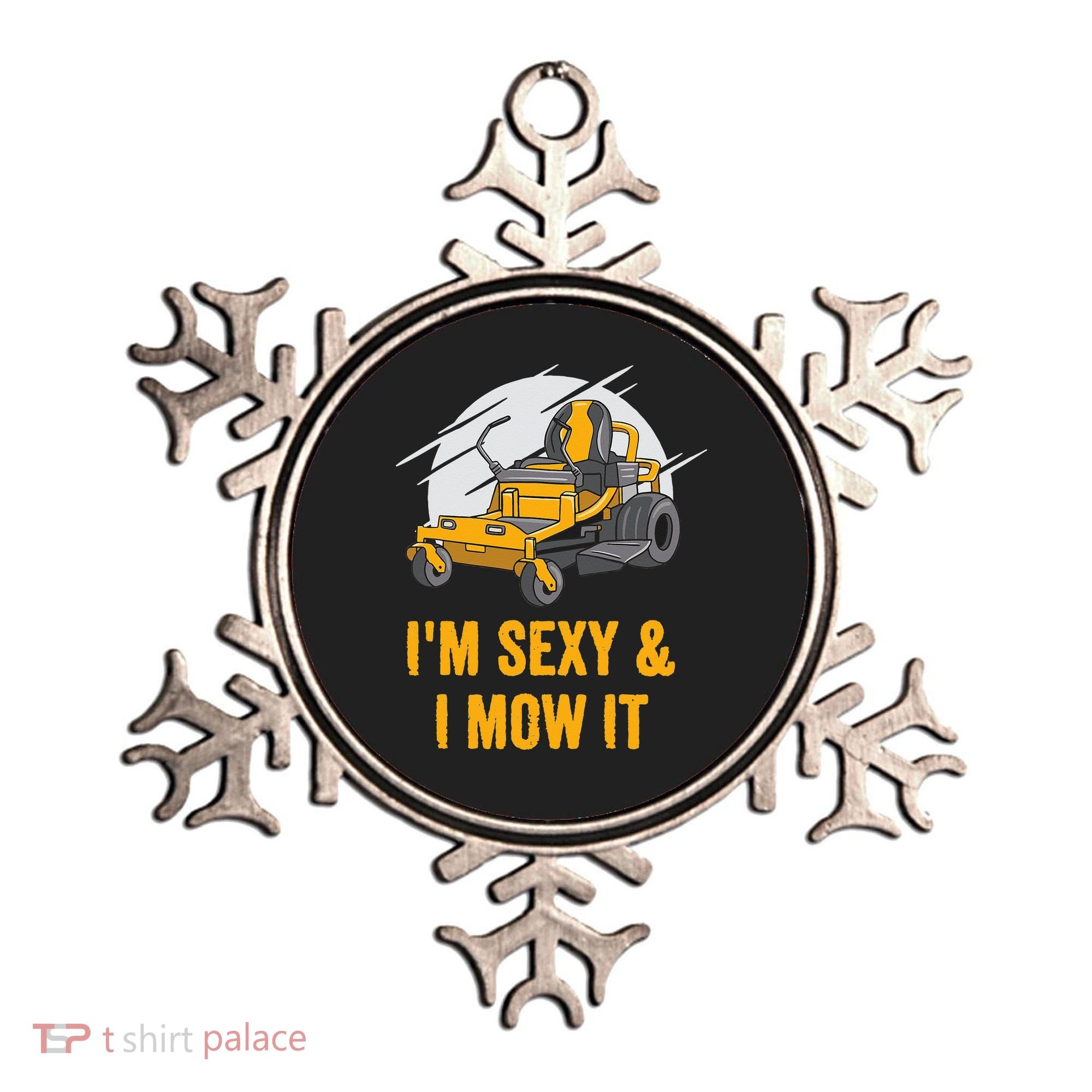 I'm Sexy and I Mow It Funny Ride On Lawn Mower Landscaping Ornament