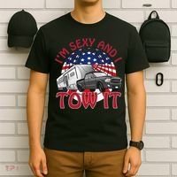 I'm Sexy and I Tow It 5th wheel USA Flag Sunset camping T-Shirt thumb 6