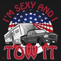 I'm Sexy and I Tow It 5th wheel USA Flag Sunset camping Tank Top thumb 6