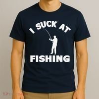 I Suck At Fishing Funny Fishermen Meme Fisher Lover T-Shirt thumb 3