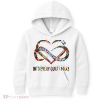 I Sew A Piece Of My Heart Into Every Quilt I Make Kids Hoodie thumb 0