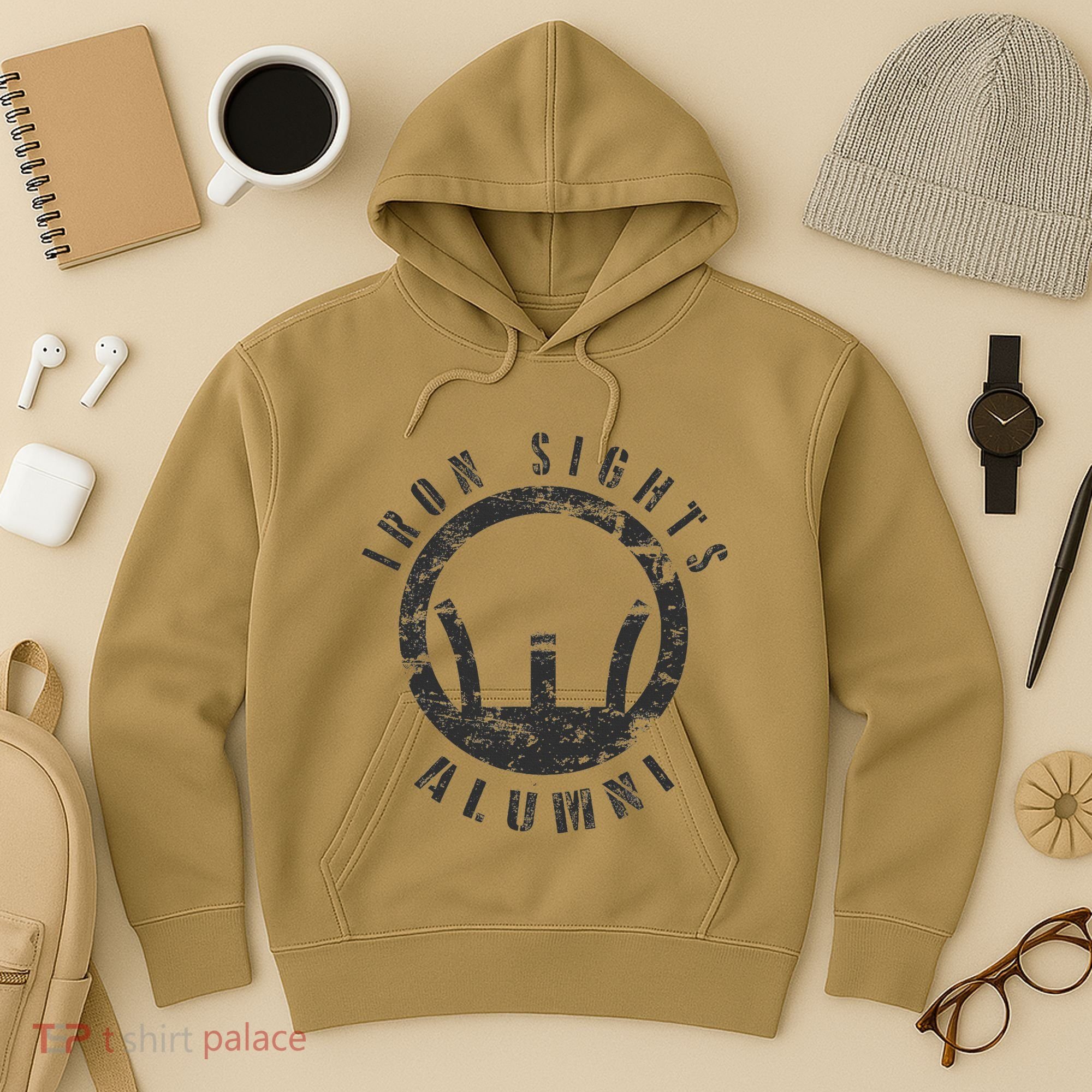 Iron Sights Alumni Boot Camp Shooting Marksmanship Veteran Hoodie