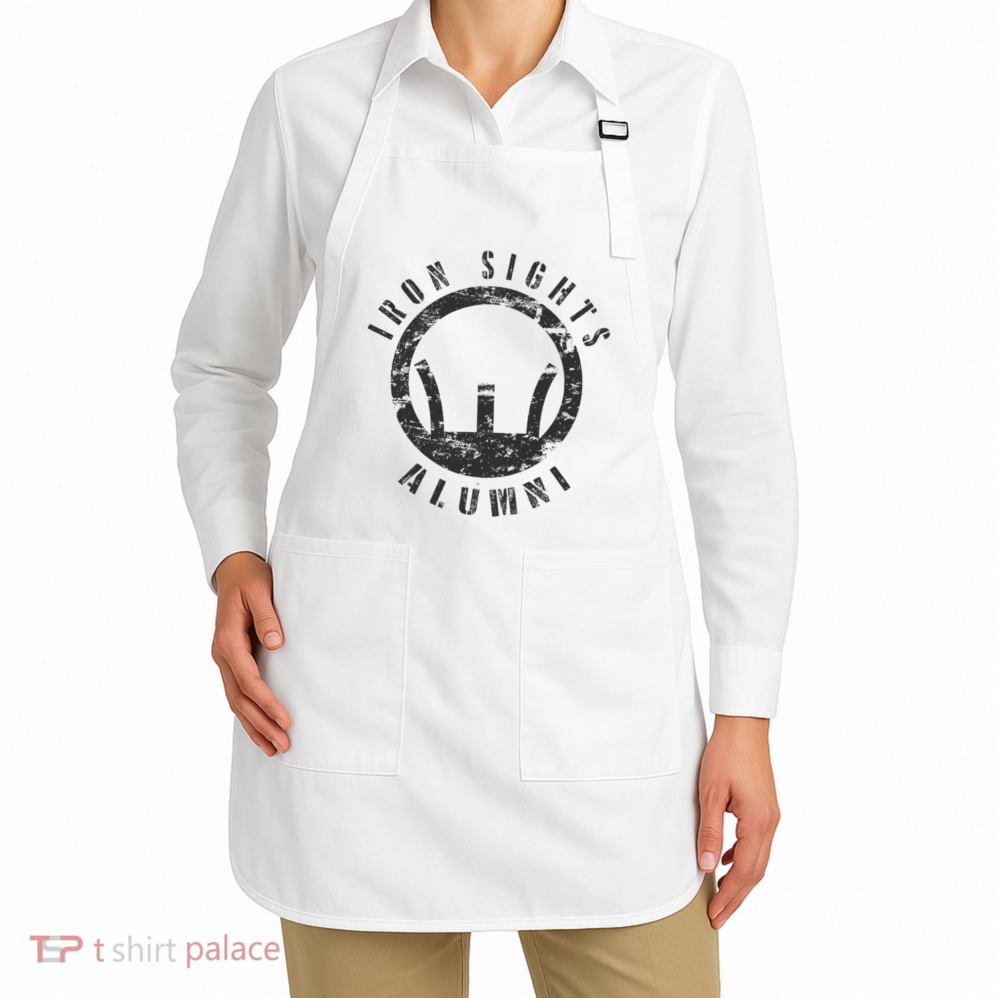 Iron Sights Alumni Boot Camp Shooting Marksmanship Veteran Apron