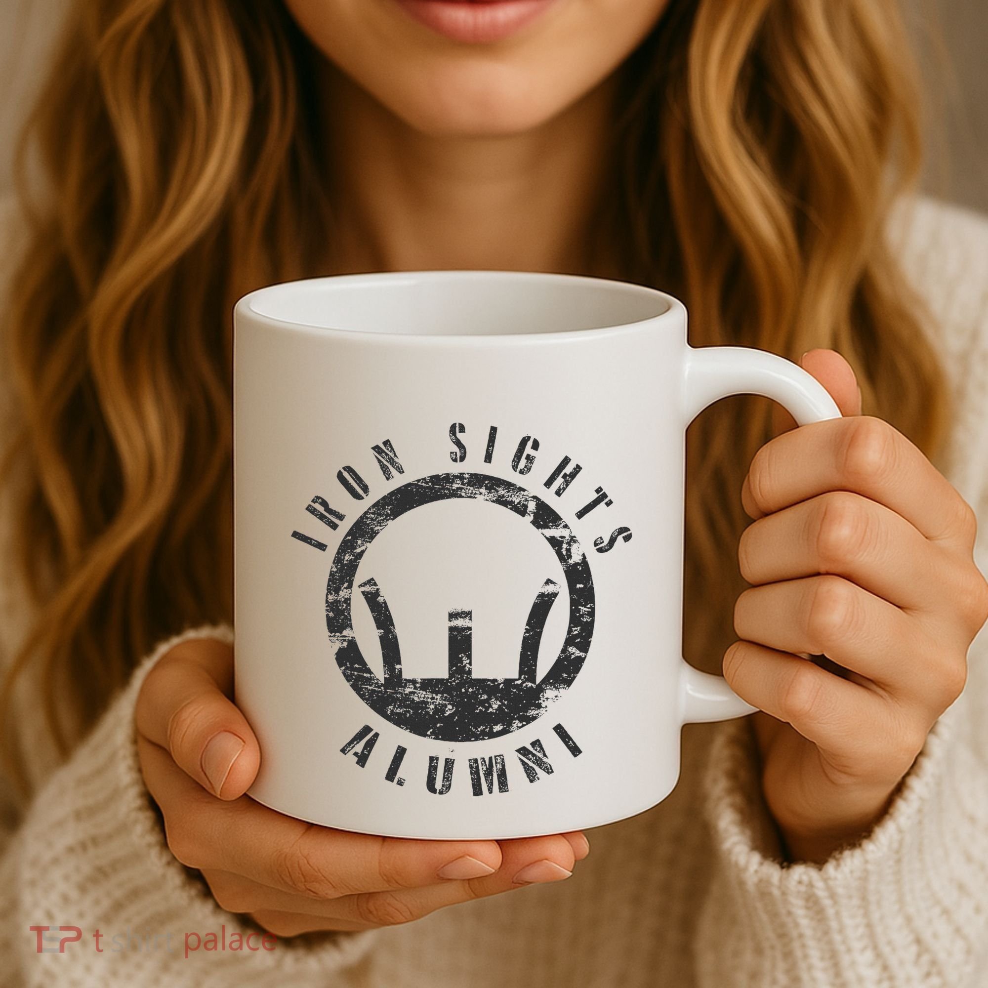 Iron Sights Alumni Boot Camp Shooting Marksmanship Veteran Coffee Mug
