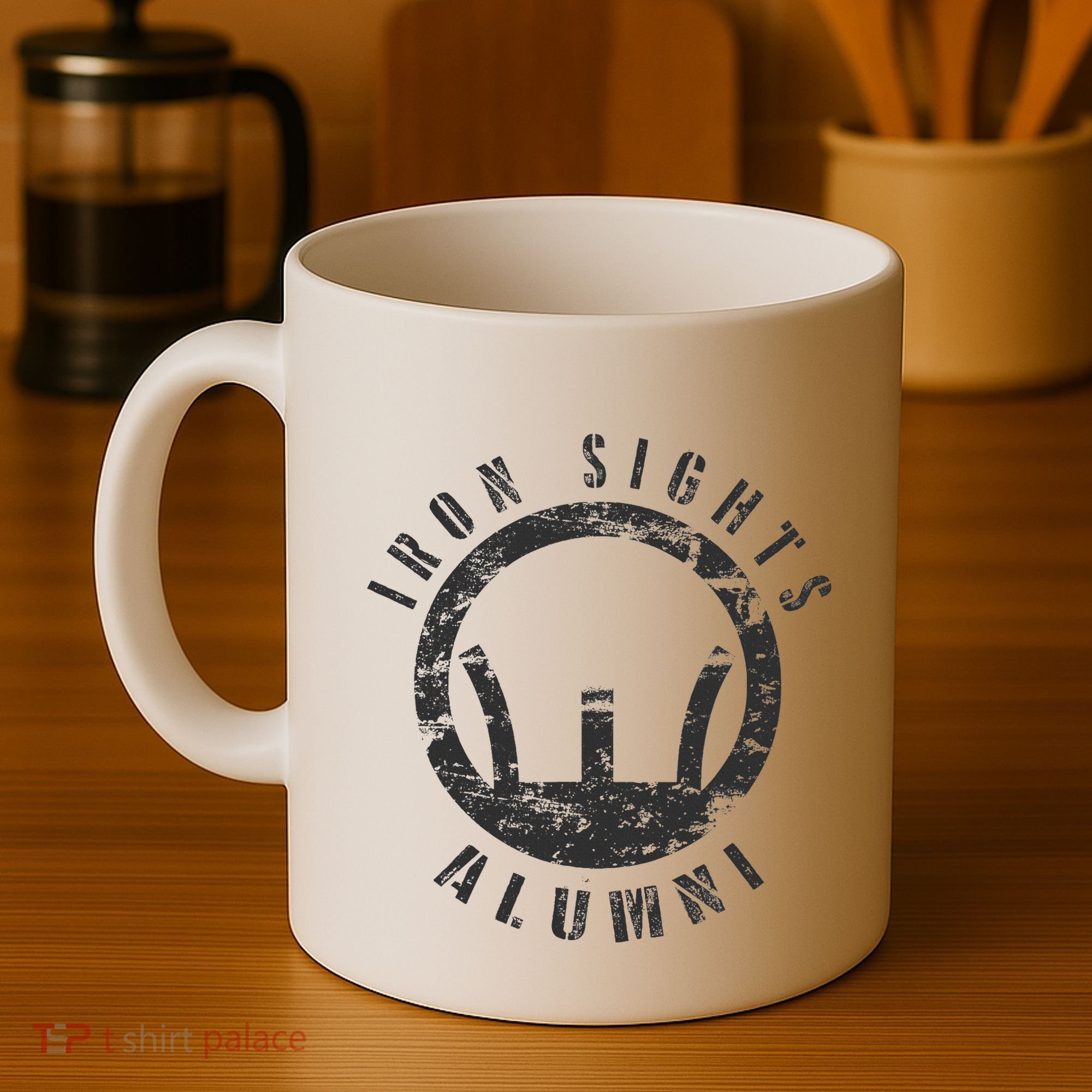 Iron Sights Alumni Boot Camp Shooting Marksmanship Veteran Coffee Mug